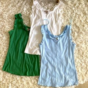 Bundle of 3 Ribbed Tank Tops Size S